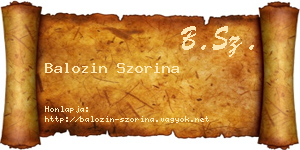Balozin Szorina névjegykártya